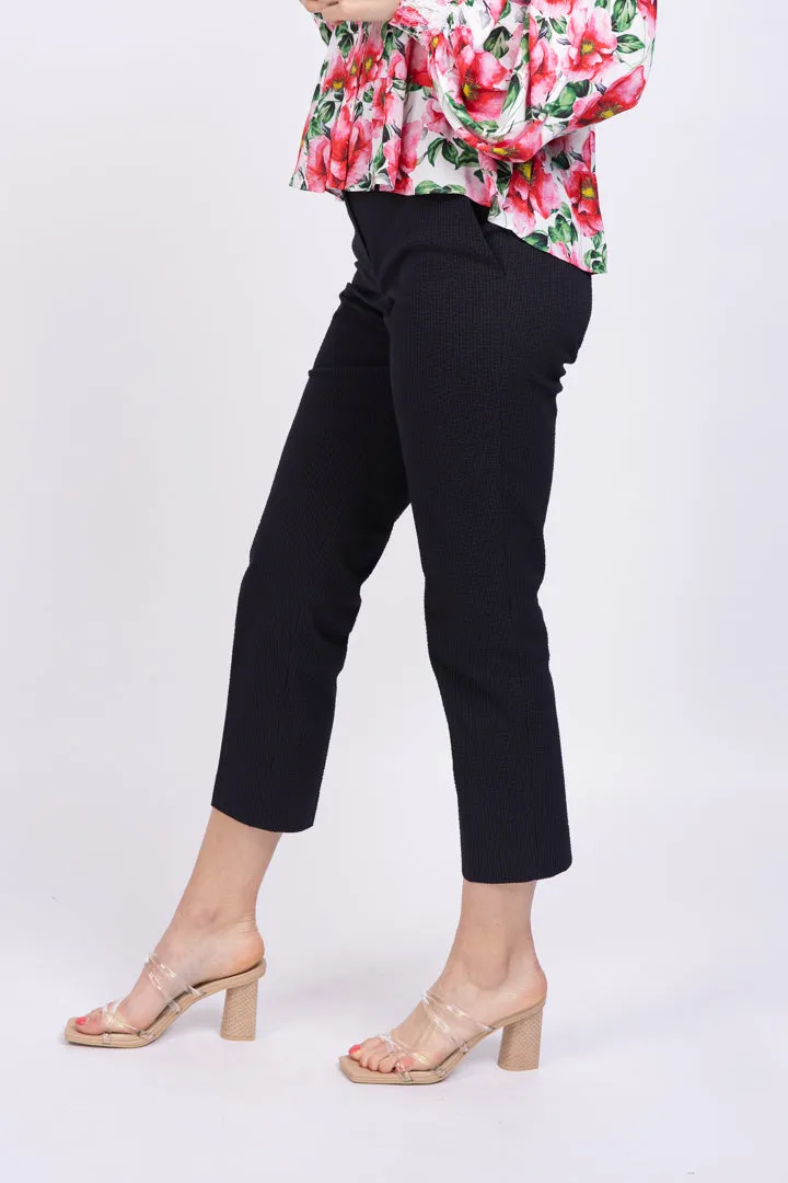 Theory Treeca Cropped Seersucker Pants Navy