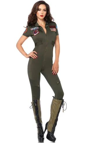 Top Gun Flight Suit Womens Pilot Costume