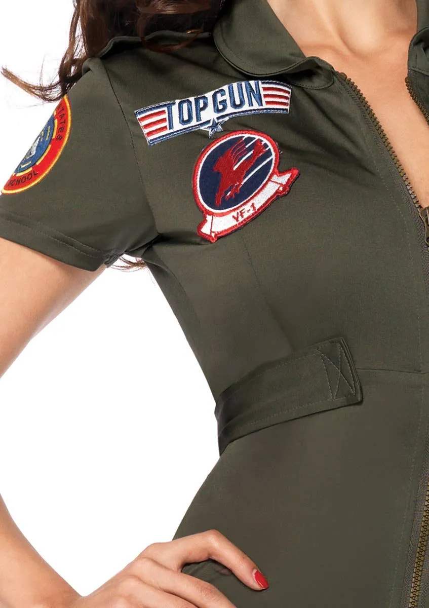 Top Gun Flight Suit Womens Pilot Costume