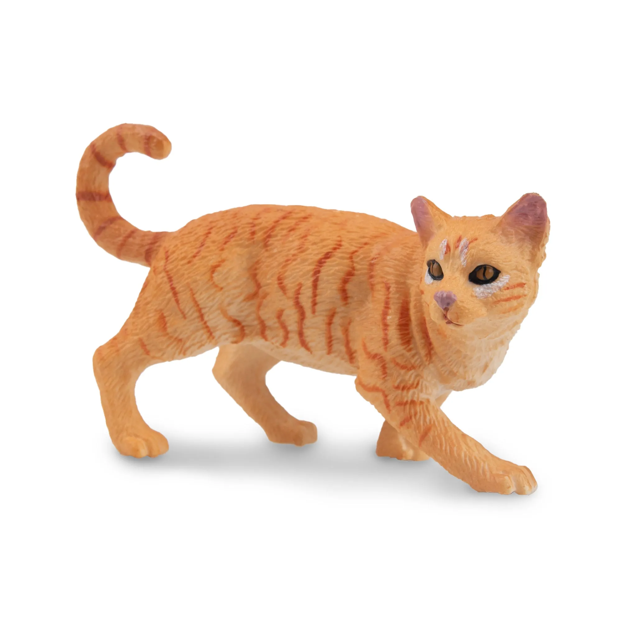 Toymany Striding Orange Tabby Cat Figurine Toy