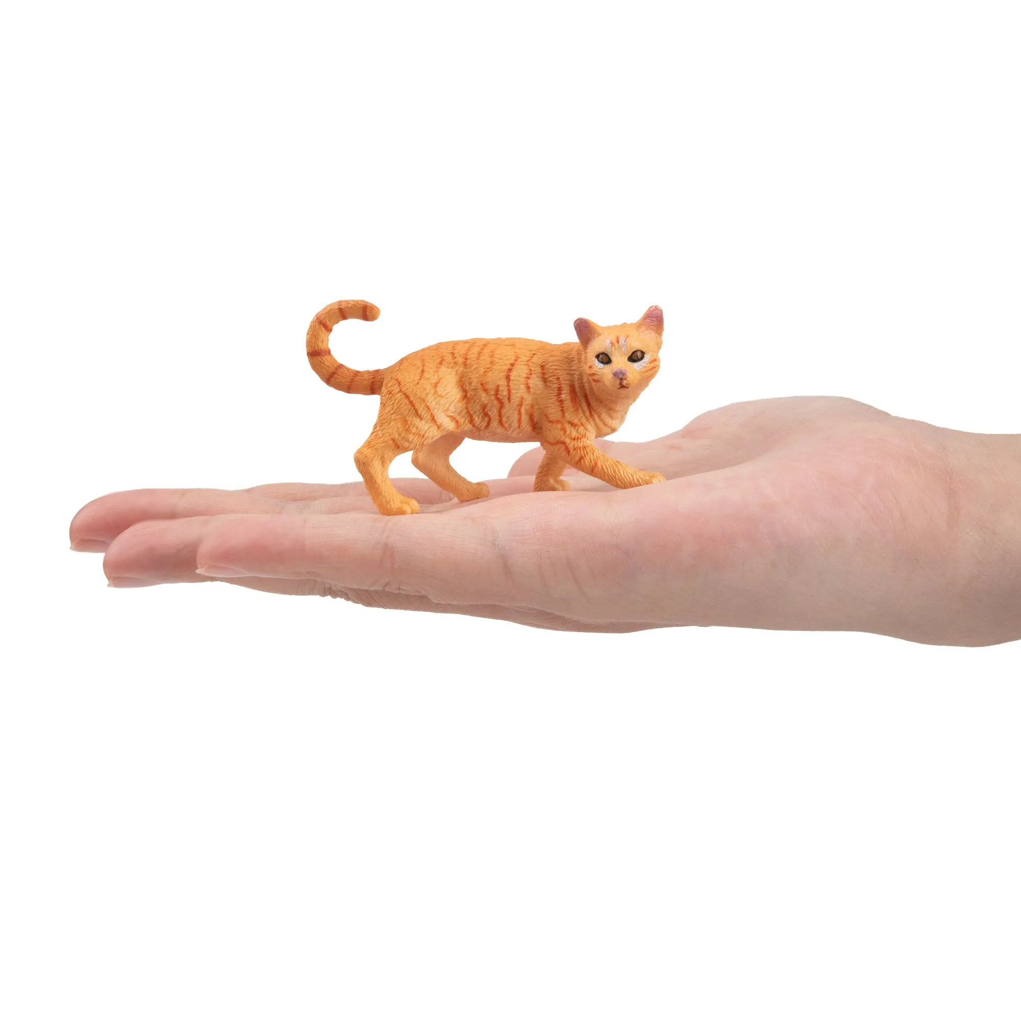 Toymany Striding Orange Tabby Cat Figurine Toy