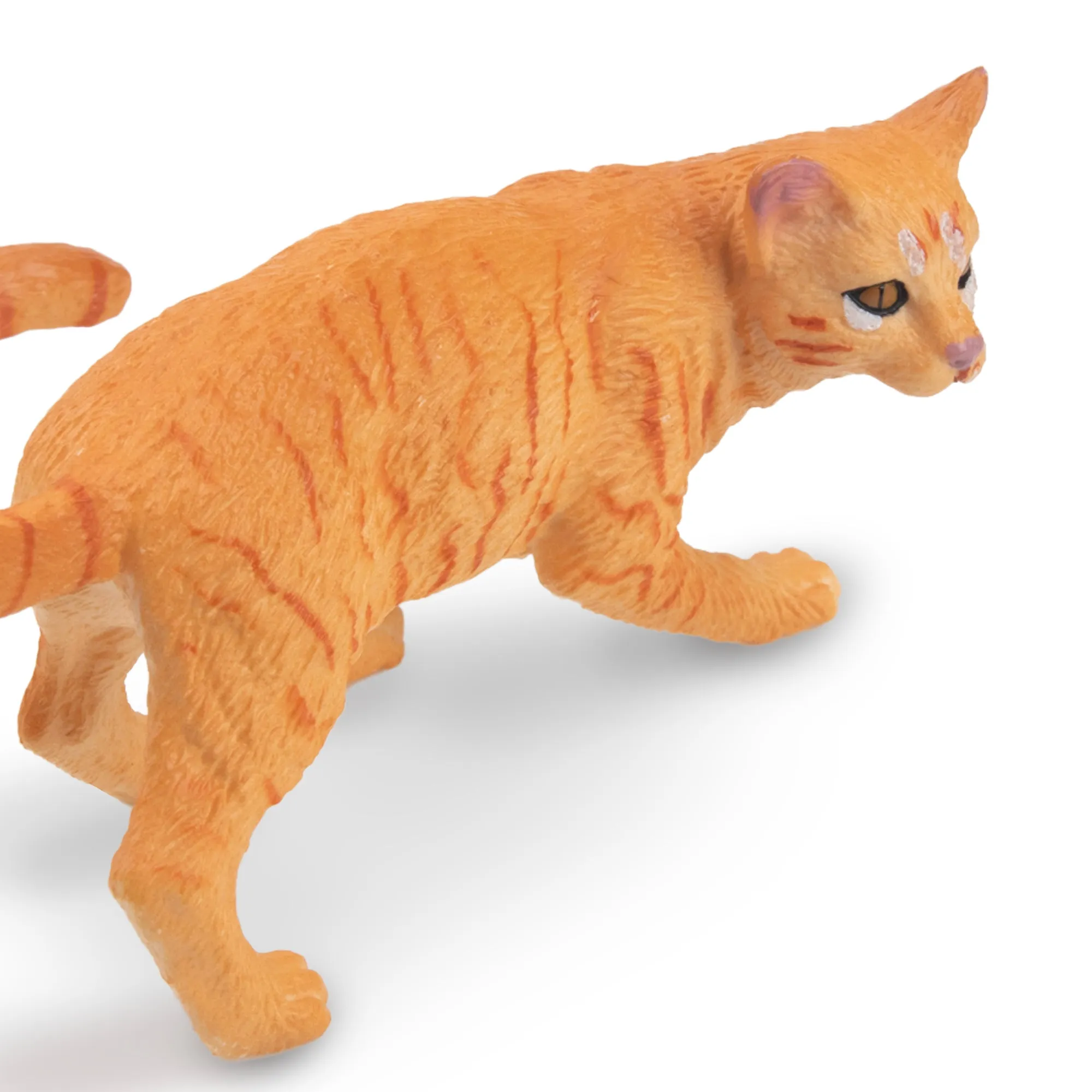 Toymany Striding Orange Tabby Cat Figurine Toy