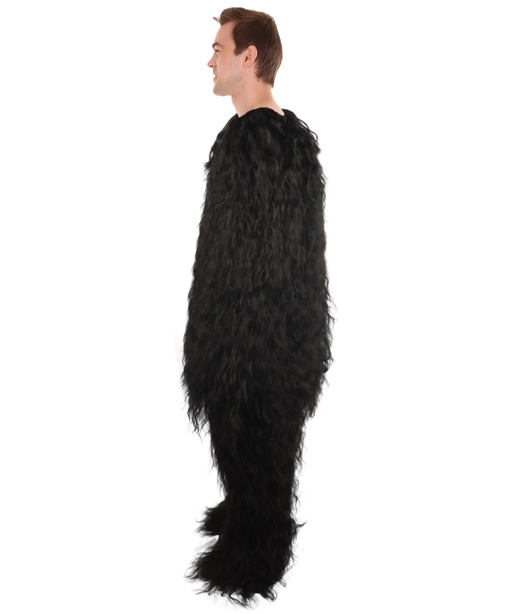 Unisex Hairy Warrior Ape Military Leader Resistance Fighter Yeti Costume (Black).