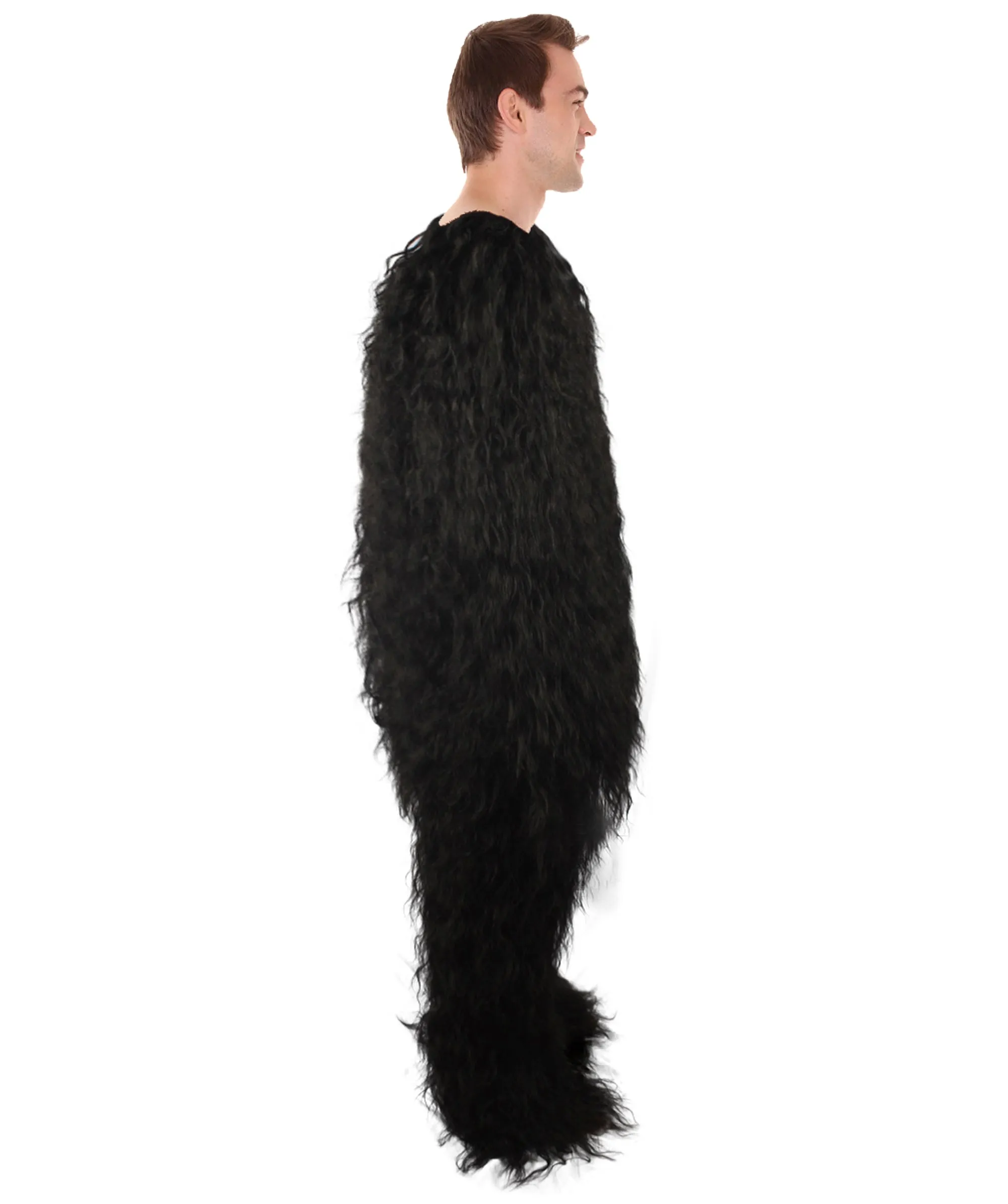 Unisex Hairy Warrior Ape Military Leader Resistance Fighter Yeti Costume (Black).