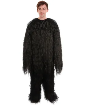 Unisex Hairy Warrior Ape Military Leader Resistance Fighter Yeti Costume (Black).