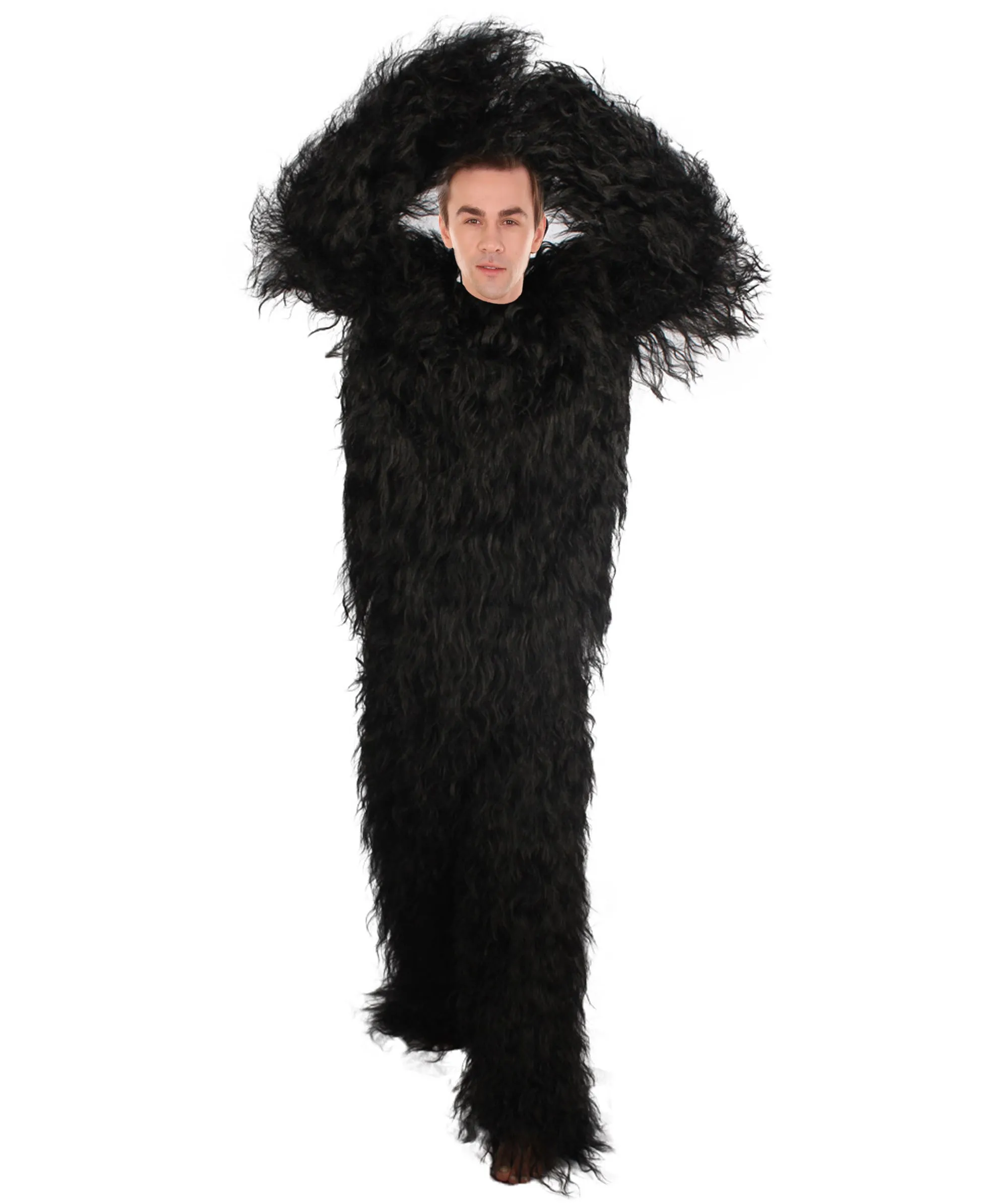 Unisex Hairy Warrior Ape Military Leader Resistance Fighter Yeti Costume (Black).