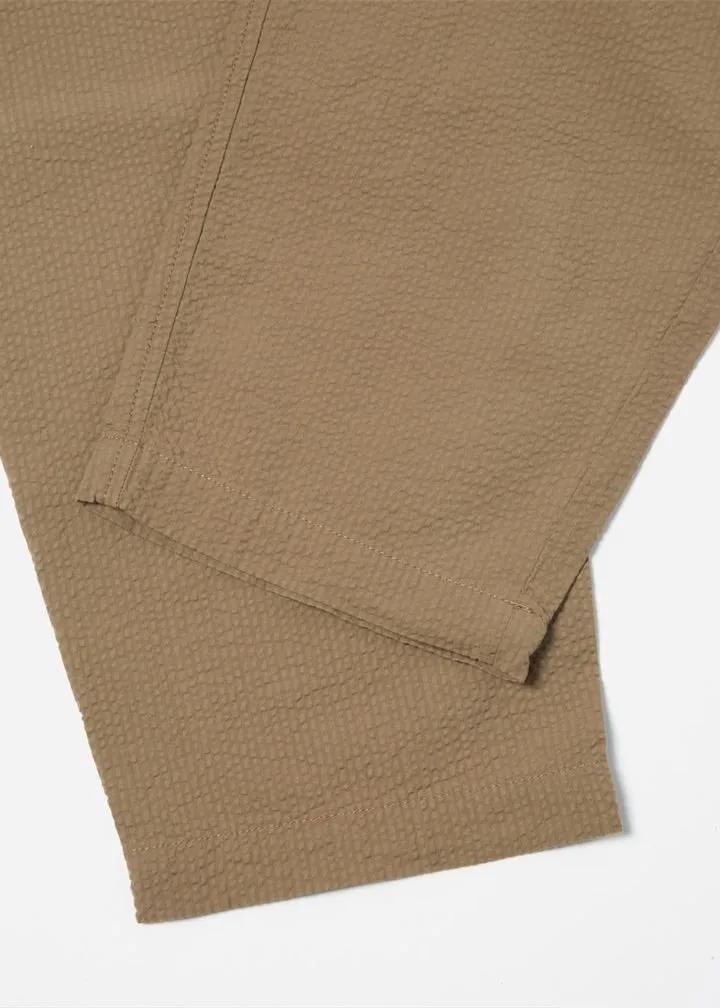 Universal Works Pleated Track Pants Olive Seersucker