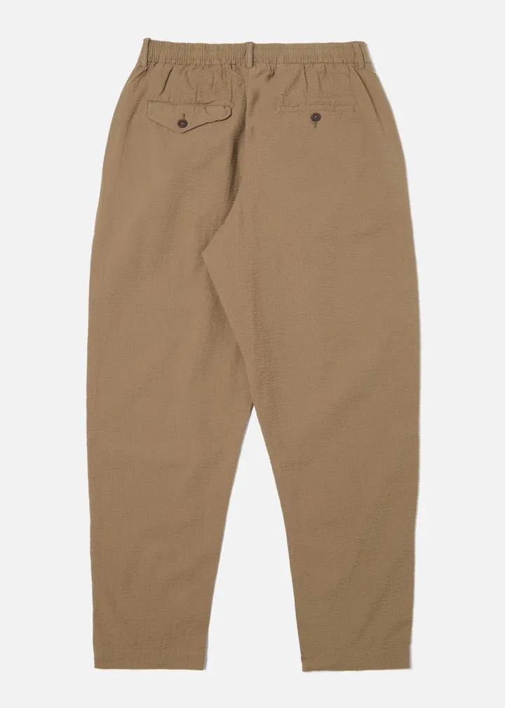 Universal Works Pleated Track Pants Olive Seersucker