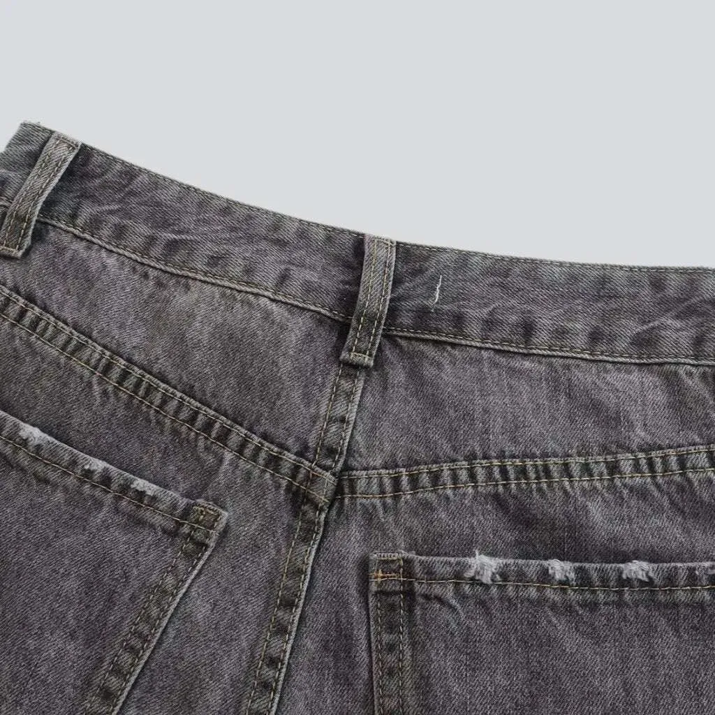 Urban straight distressed jean shorts