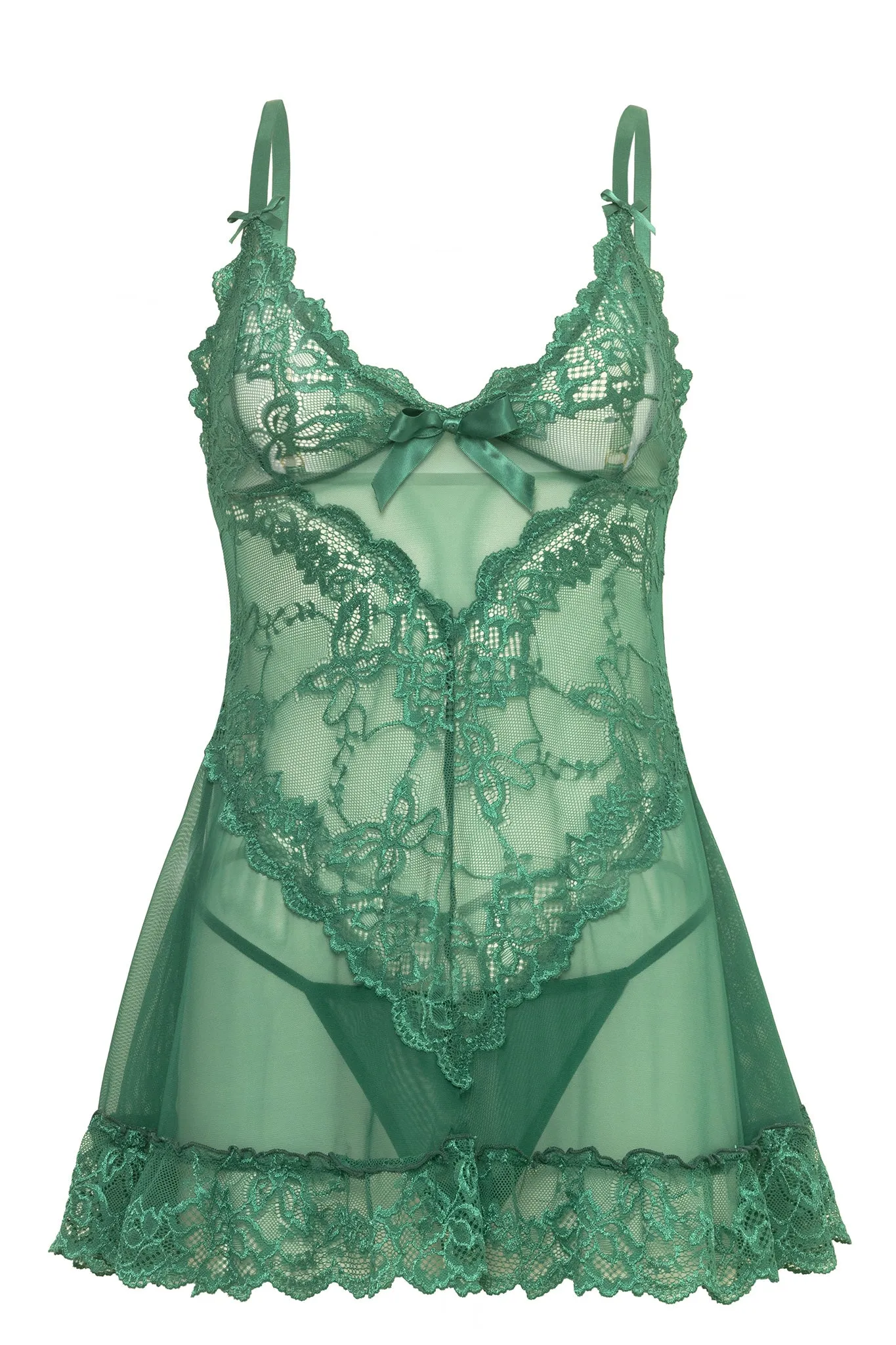 Valentine Lace Babydoll • Seagreen