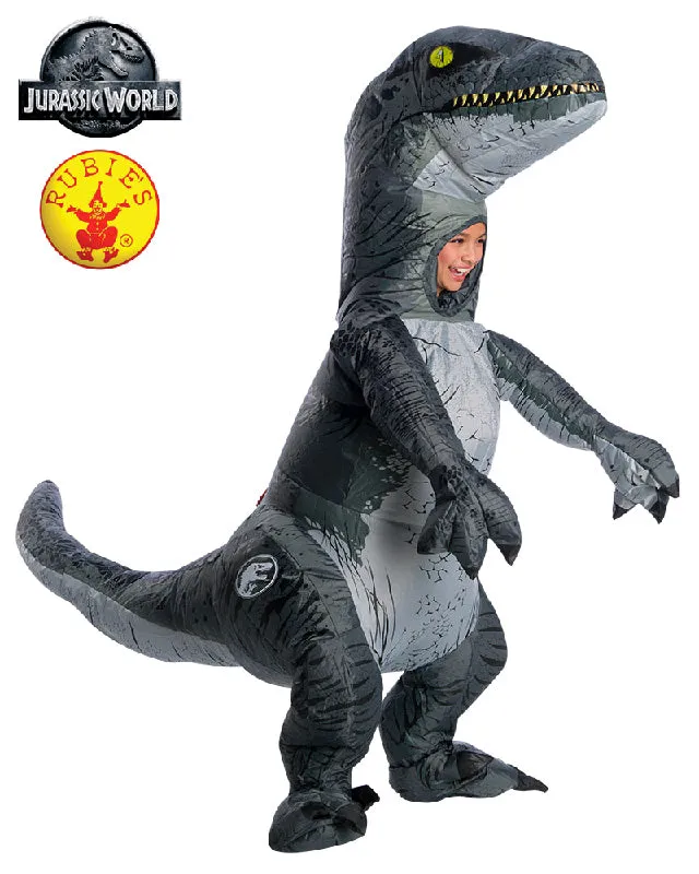 VELOCIRAPTOR BLUE INFLATABLE COSTUME: CHILD