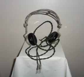 Vintage Boxed Ericsson 2000 Ohm Headphones Made From Aluminium And Bakelite