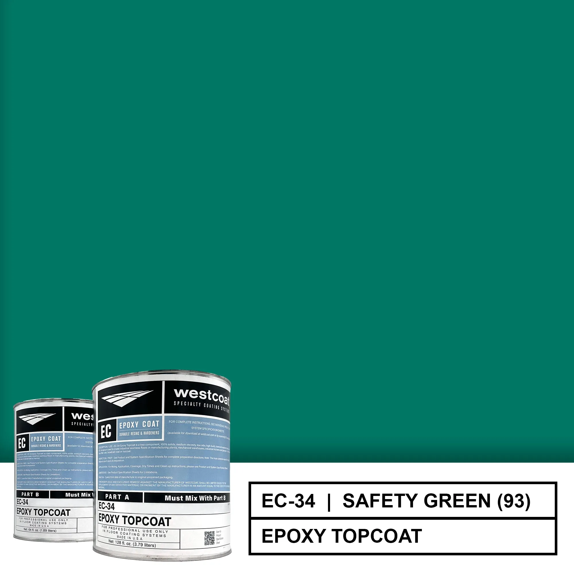 Westcoat EC-34 100% Solids Pigmented Epoxy Topcoat | 1.5 Gallon Kit