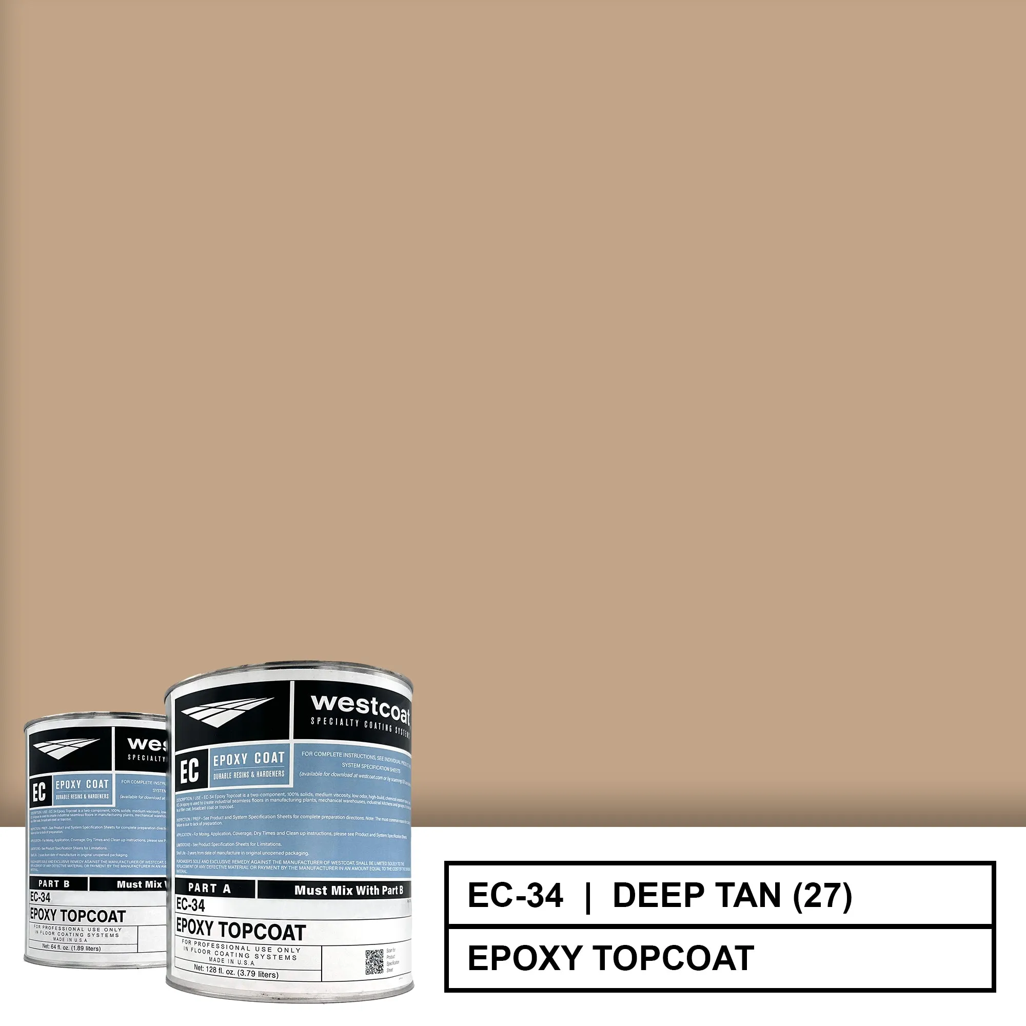 Westcoat EC-34 100% Solids Pigmented Epoxy Topcoat | 1.5 Gallon Kit