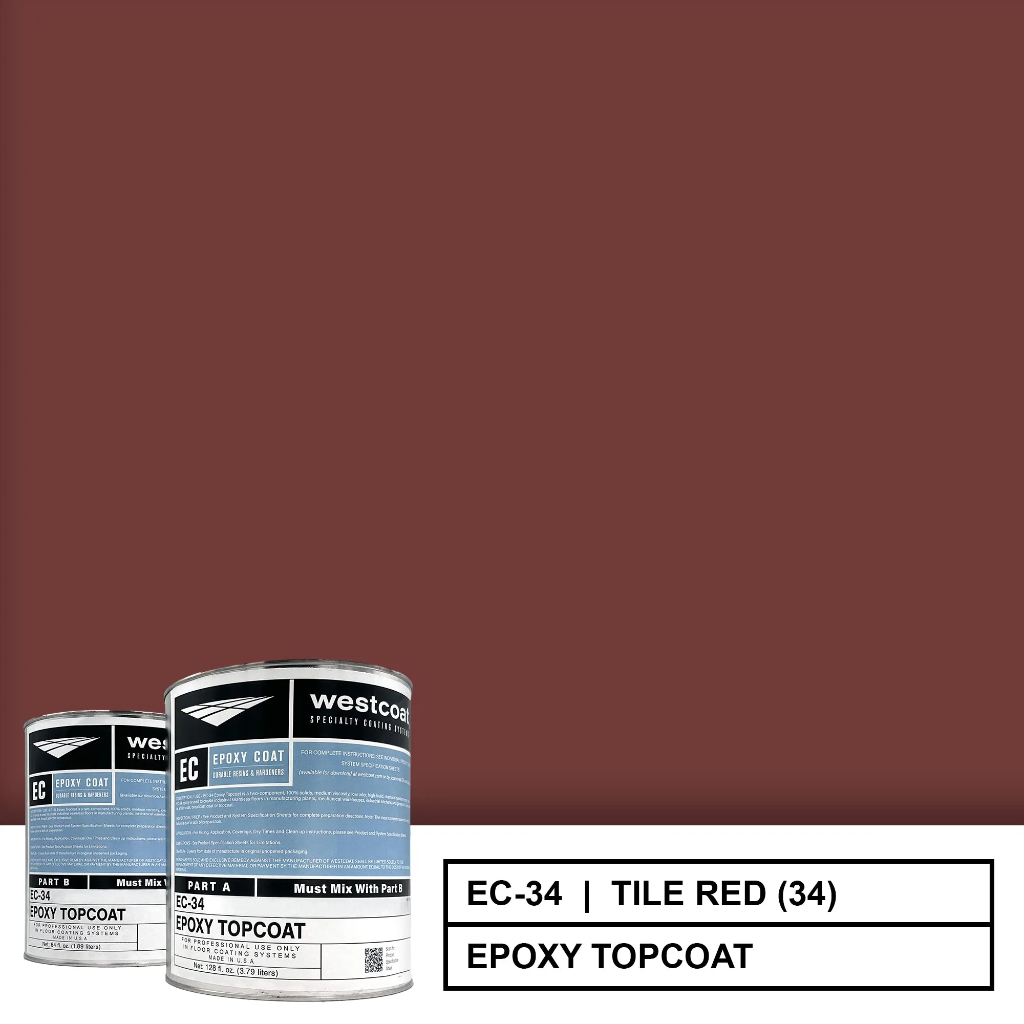 Westcoat EC-34 100% Solids Pigmented Epoxy Topcoat | 1.5 Gallon Kit