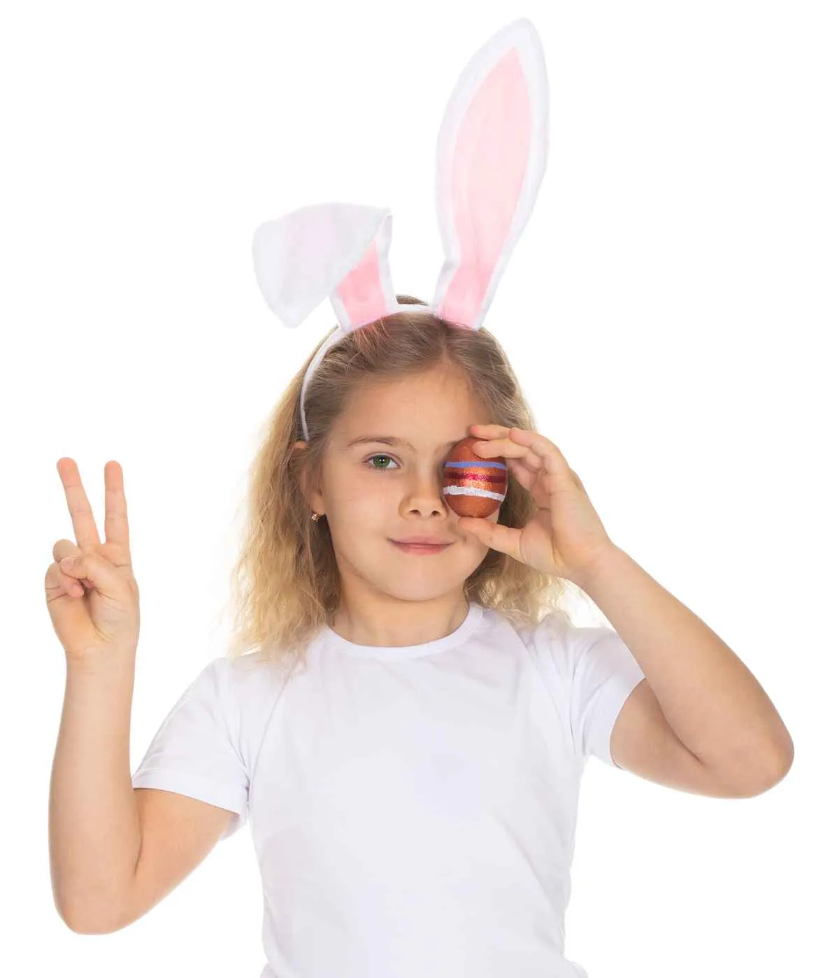 White Bunny Ears Headband - Plush Easter Rabbit Ears - FUNCREDIBLE