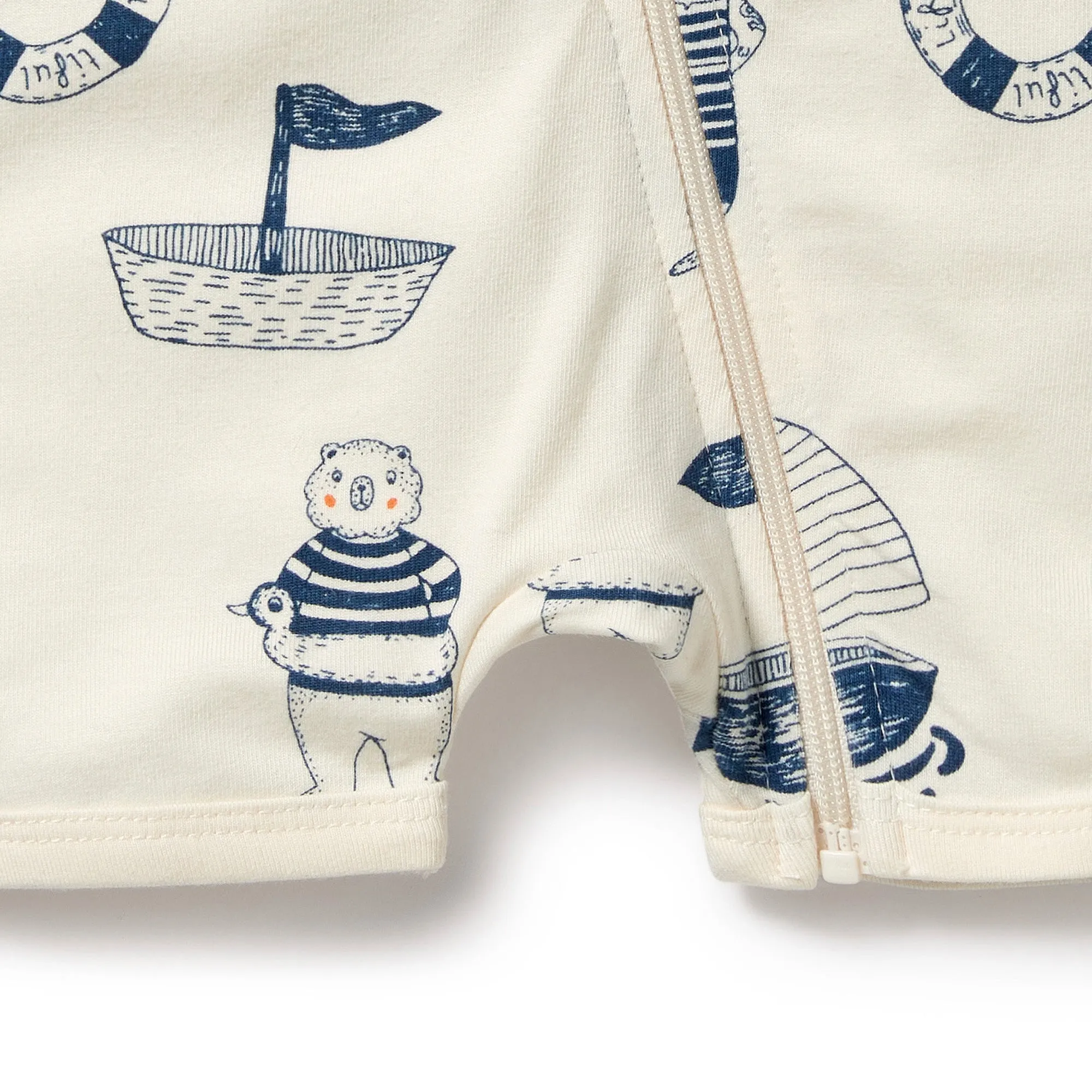 Wilson and Frenchy Organic Boyleg Zipsuit Nautical Bear