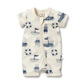 Wilson and Frenchy Organic Boyleg Zipsuit Nautical Bear