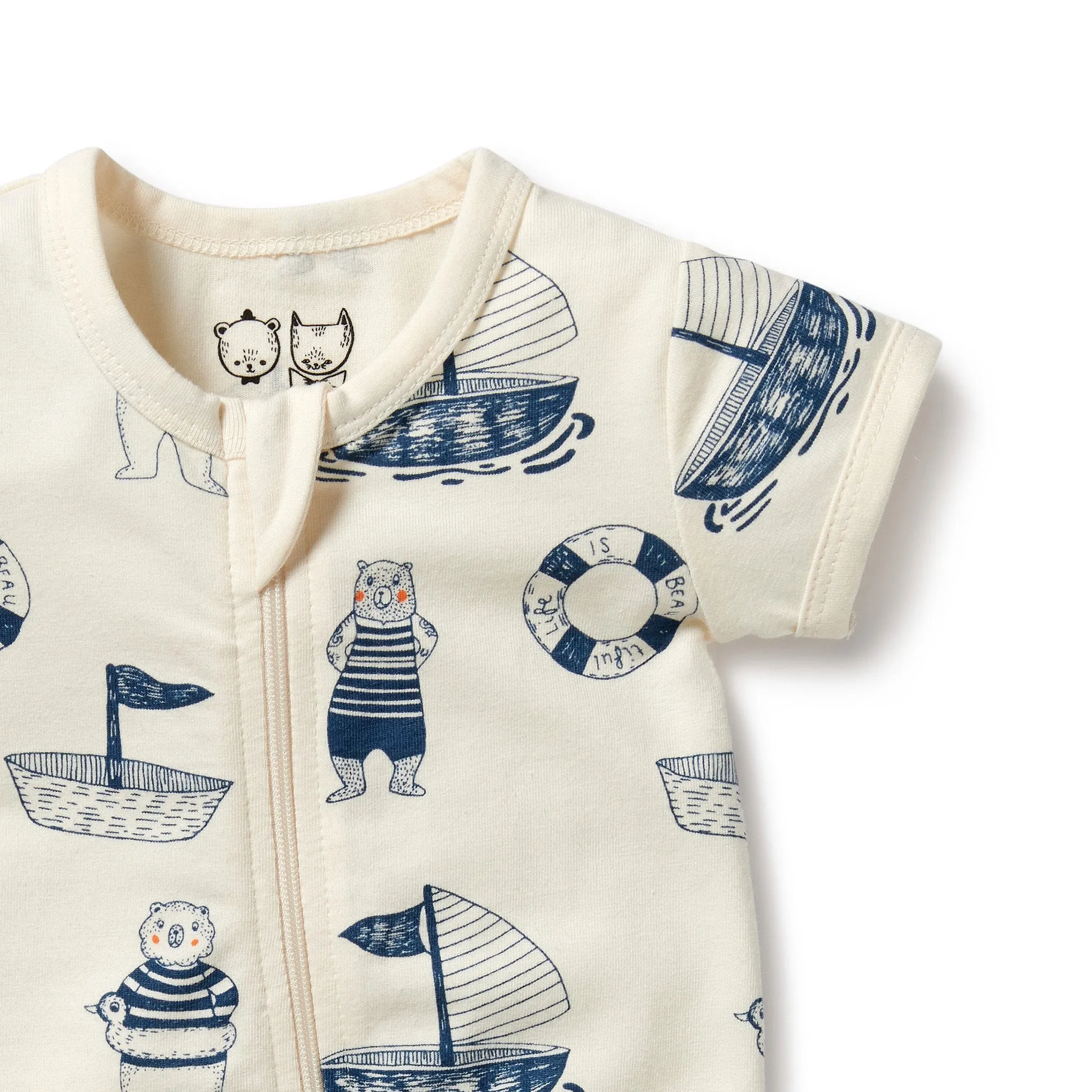 Wilson and Frenchy Organic Boyleg Zipsuit Nautical Bear