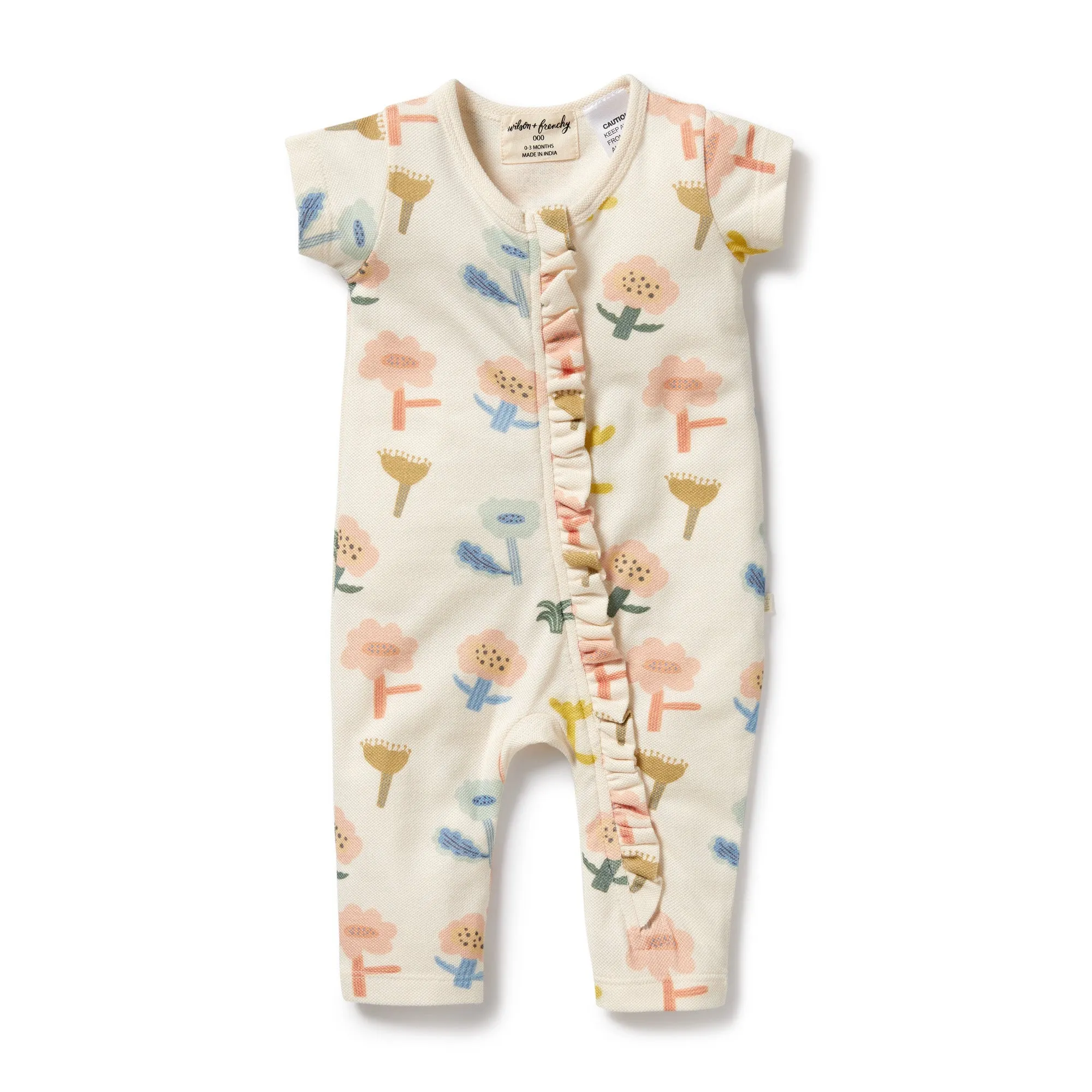 Wilson and Frenchy Organic Ruffle Zipsuit Cookie Cut