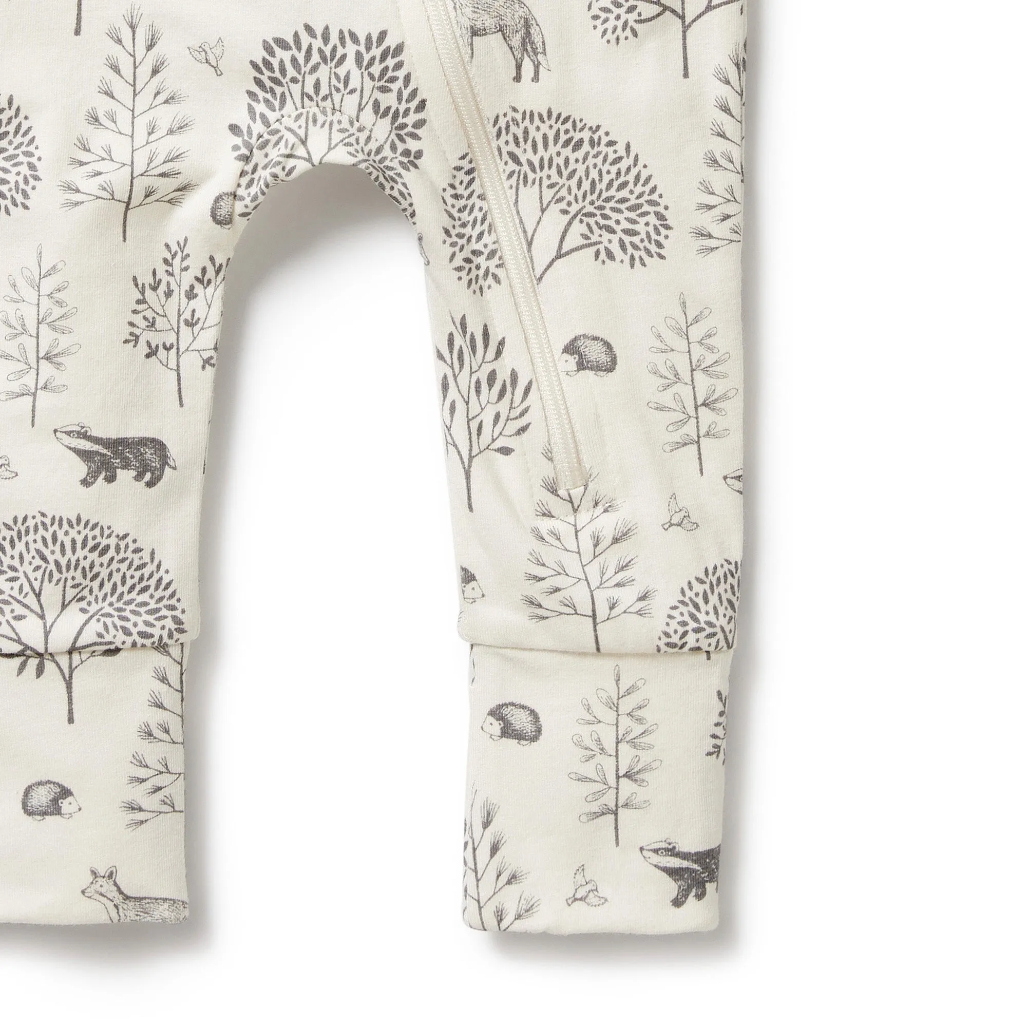 Wilson and Frenchy Organic Zipsuit with Feet - Woodland