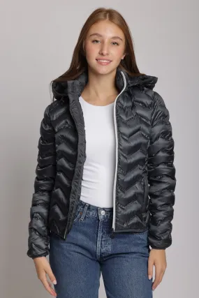 Women's packable puffer jacket in anthracite