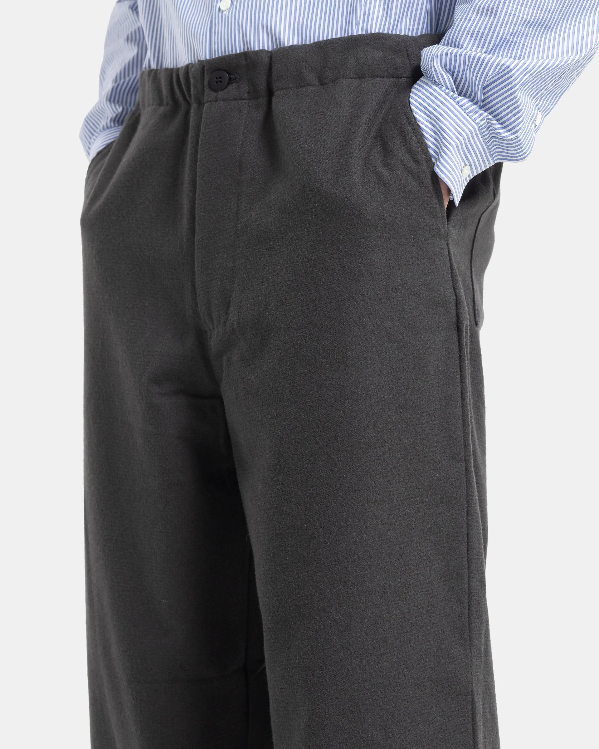 Wool Mix Easy Pants in Charcoal