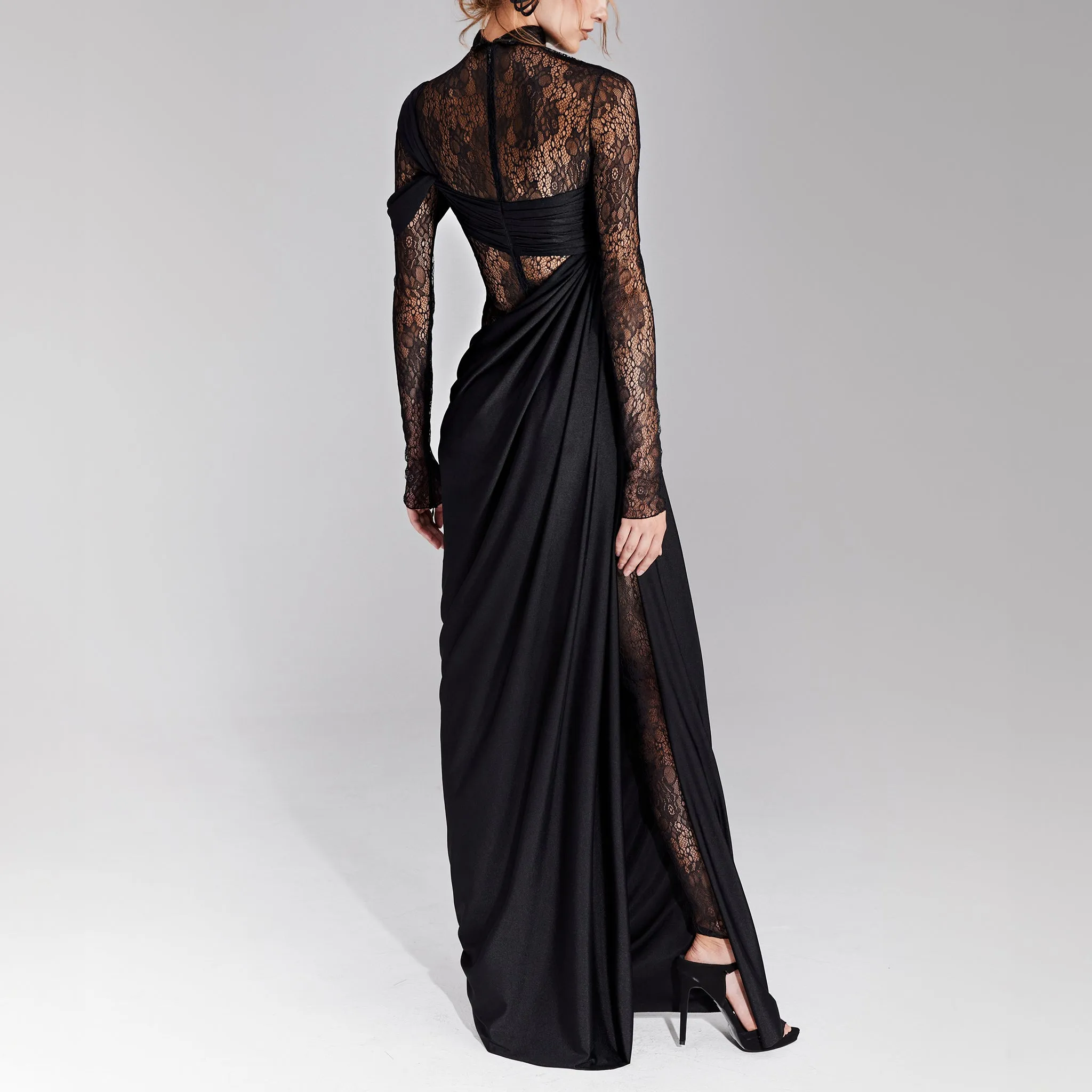 Wrapped Black Lace Jumpsuit