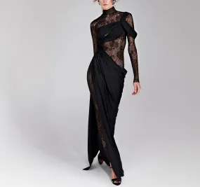 Wrapped Black Lace Jumpsuit