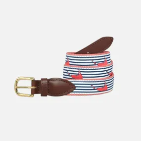 YRI Men's Ribbon Belt Nantucket Island - Seersucker